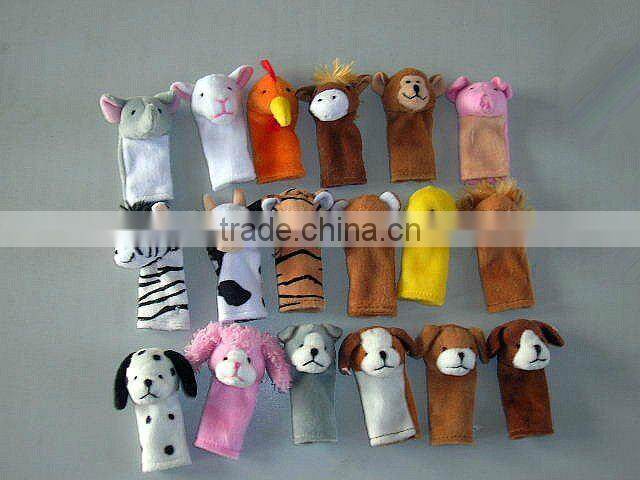 7cm(H) plush cheap animal finger puppets
