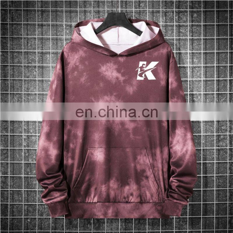 Customized plus size retro tie-dye T-shirt star gradient hooded sweater