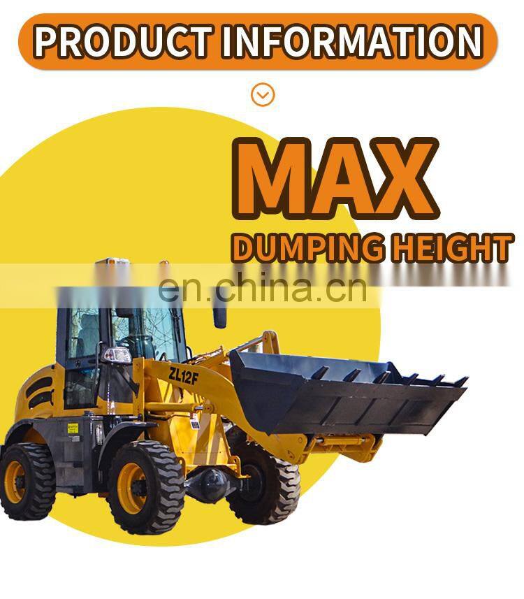 1.2T hydraulic mini front wheel loader ZL12F with Snow tires