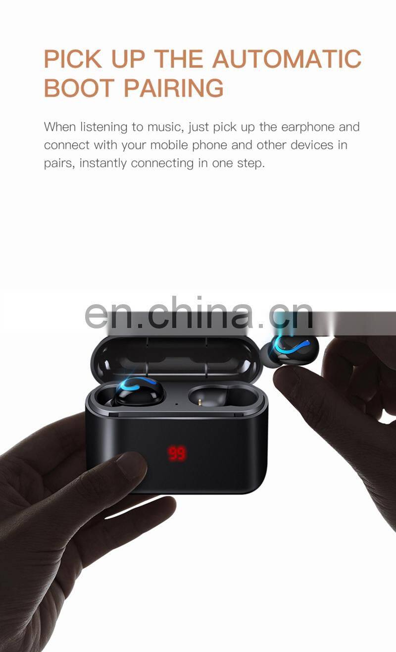Q32 tws 5.0 noise cancelling waterproof tws wireless earbuds 1500mah power bank earphone