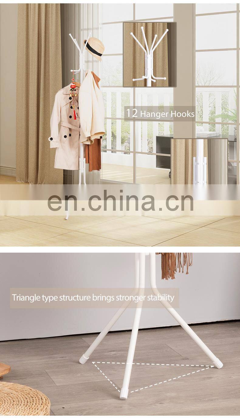 Hotel Tree Shaped Home Bedroom Door Iron Clothes Hat Coat Rack Clothes Stand With Shelf