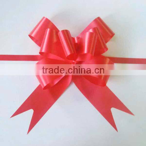 China Wholesale Hongkong Pull Bow in Gift Packing Decorative/ White Plain Poly Hongkong Pom Pom Pull Ribbon Bow