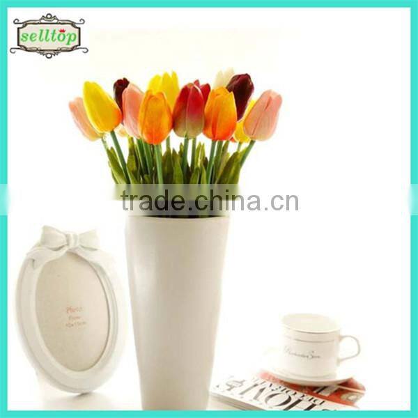 34cm mini pu real touch artificial orange tulips