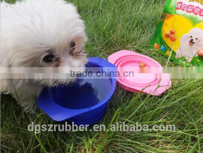 Unbreakable folding silicon drinking dog bowl