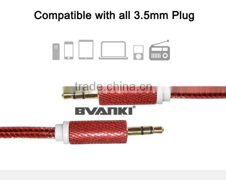 Top selling products in alibaba mobile phone accessories OEM quality 3.5mm aux audio cable with good offer free sample