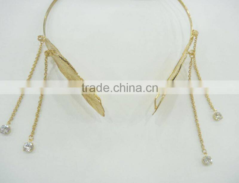 FASHION LEAVES RHINESTONE HAIR BAND