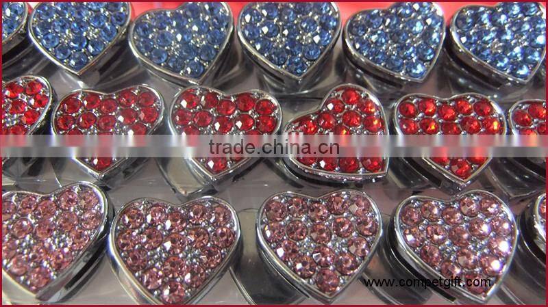 Factory Direct Supply of Encrusted with Diamonds 10MM Wear Jewelry Slider Heart Charms