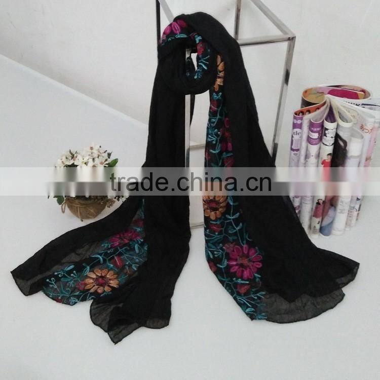 Wholesale Flower Embroidery Women Ladies Fashion Exquisite Hijab