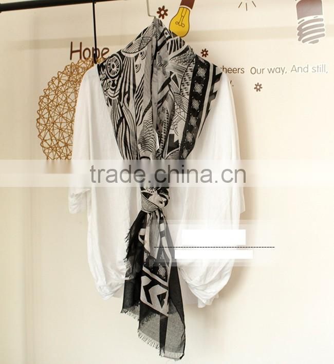 Sun Flower Printed Travelling Sun Protection Fashion Lady Pashmina Shawl
