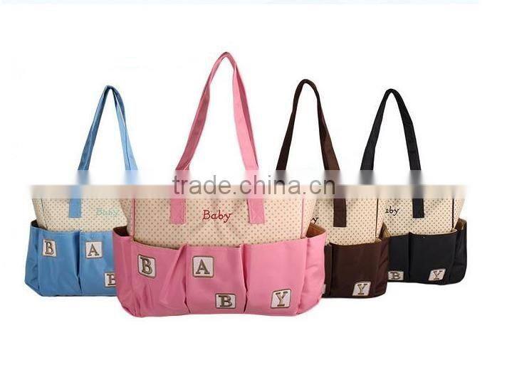 Wholesale tote one shoulder mommy baby bag diaper bag