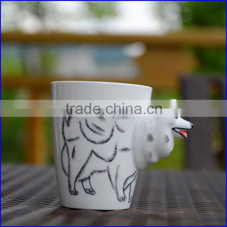 Ceramic 3D animal shape mugs for coffee or tea novelty cups food grade stoneware