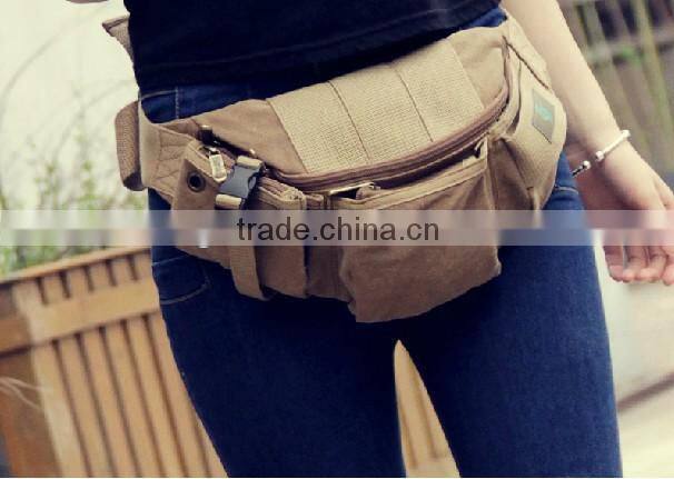 2016 Wholesale cheap men sports canvas waist bag/belt bag