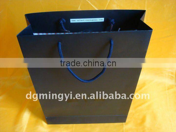 Luxury Black Paper Shopping Bag, customer design packaging bags