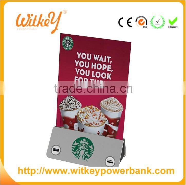 2016 Hot selling Factory price Menu Holder Restaurant Power Bank