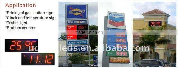 2015 new products customized IP65 waterproof gas station price led sign board