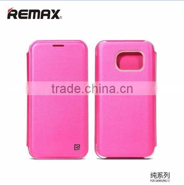 Remax Pure Sereis Luxury Leather Wallet Flip Leather Cover Case With Card Holder For Samsung Galaxy S7 Edge TB-0245