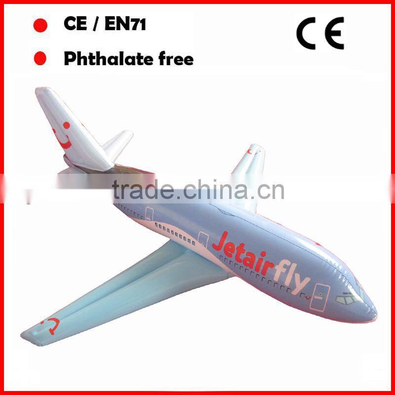 PVC promotional toys inflatable airplane model with custom printing and size