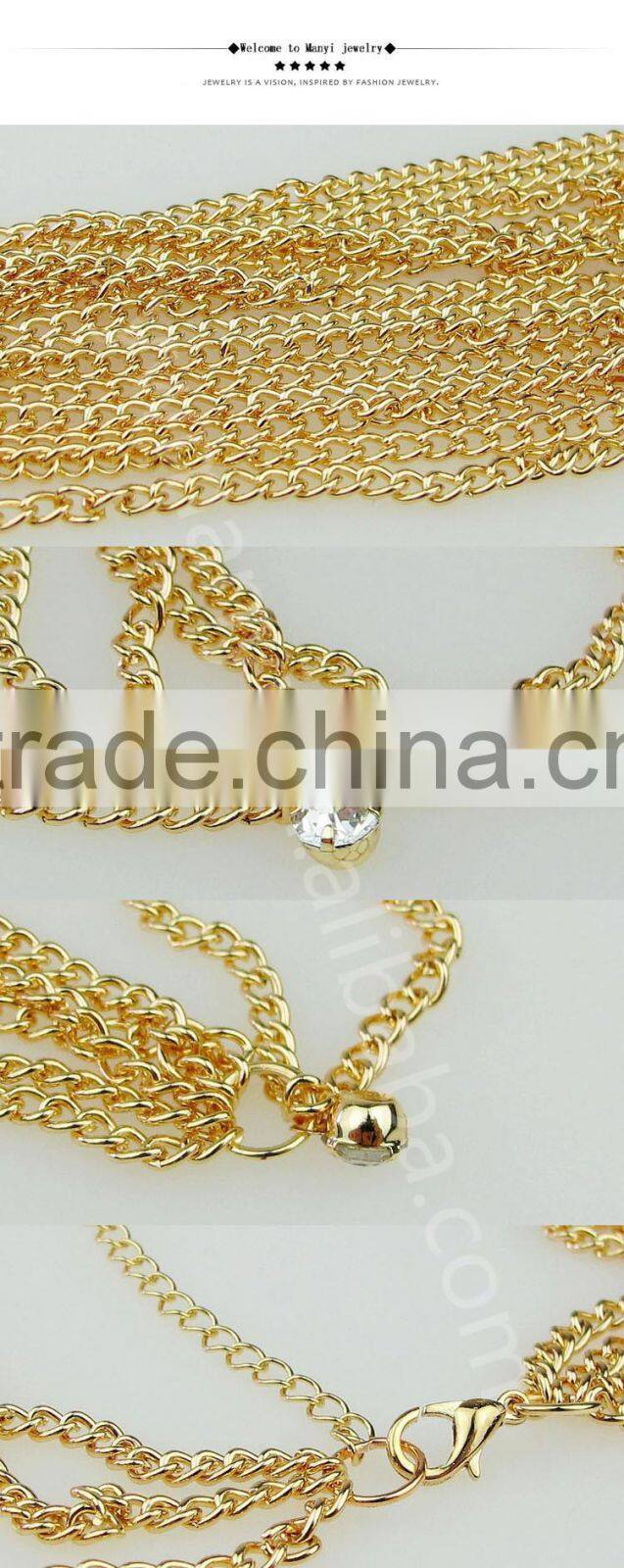 New cheap wholesale fashion jewelry crystal indian head chain H0015
