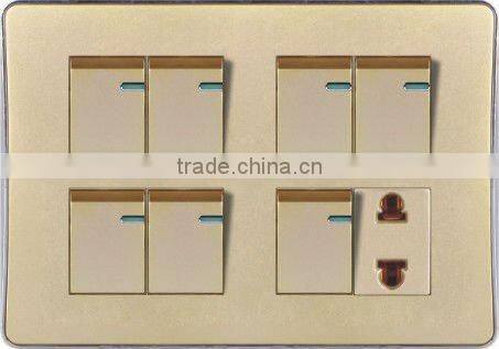 Seven Gang One Socket Wall Switch