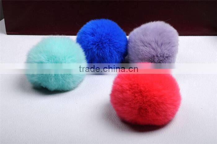 100% genuine rex rabbit fur ball for keychain bag car pendent garment accessories