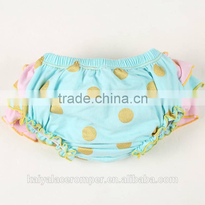 2015 new style baby cotton polka dot ruffle bloomers for kids