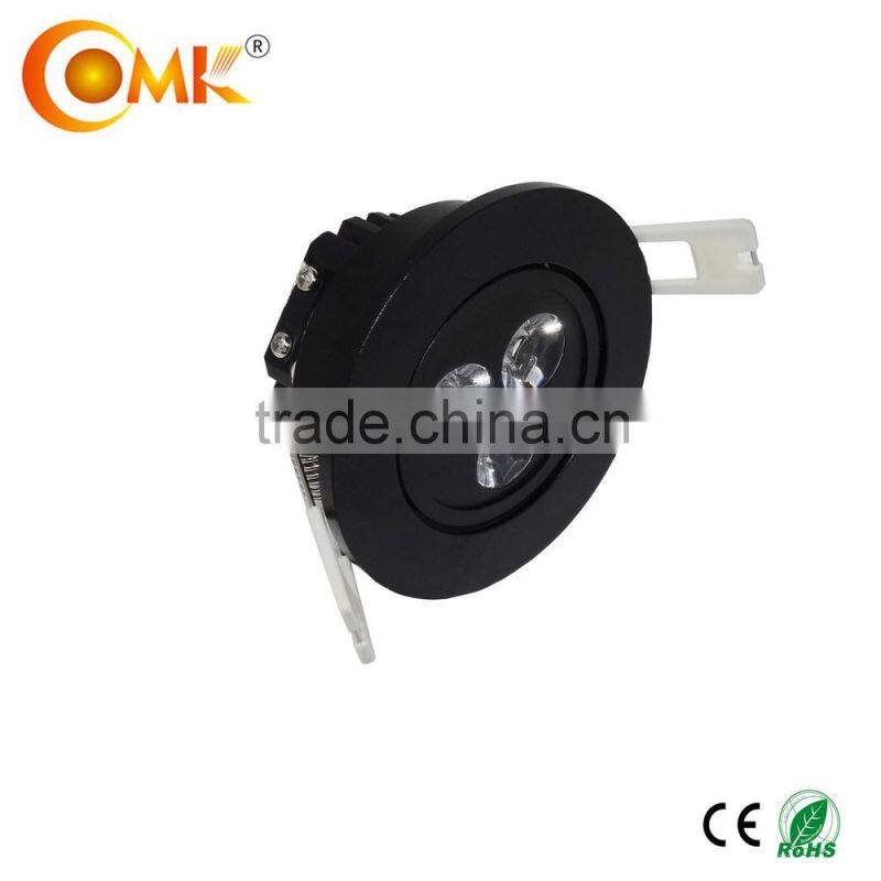 2015 led hot sell black round ceiling spotlight