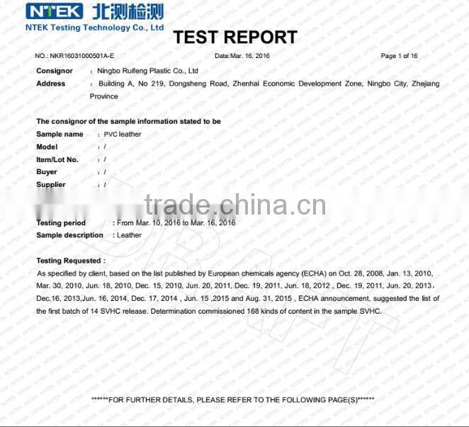 China suppliers leatherette upholstery