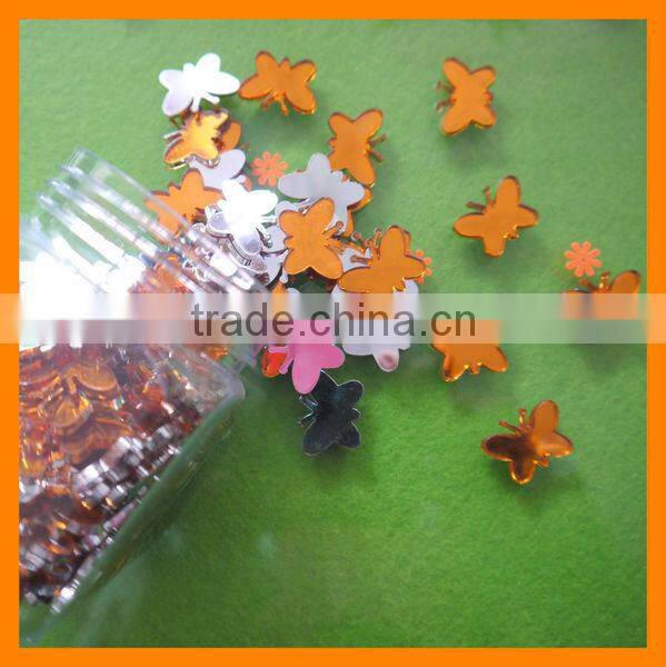 Cute Heart-Shaped Citrine Acrylic Rhinestone Beads