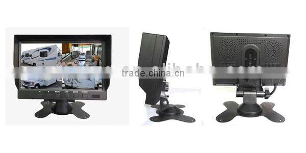 factory best 7inch Digital LCD car Rear View Monitor Support 4-CH inputs with quad function