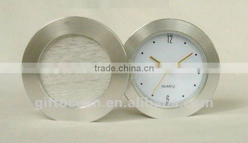 aluminum art metal desk clock,metal crafts table clock