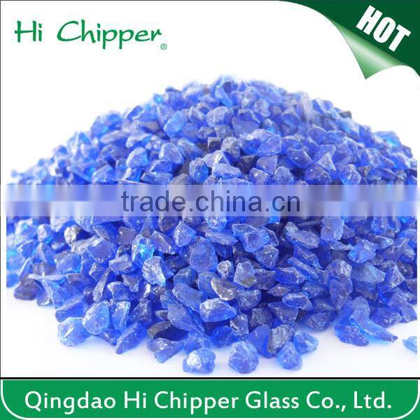 Fireplace decoration colored glass stone