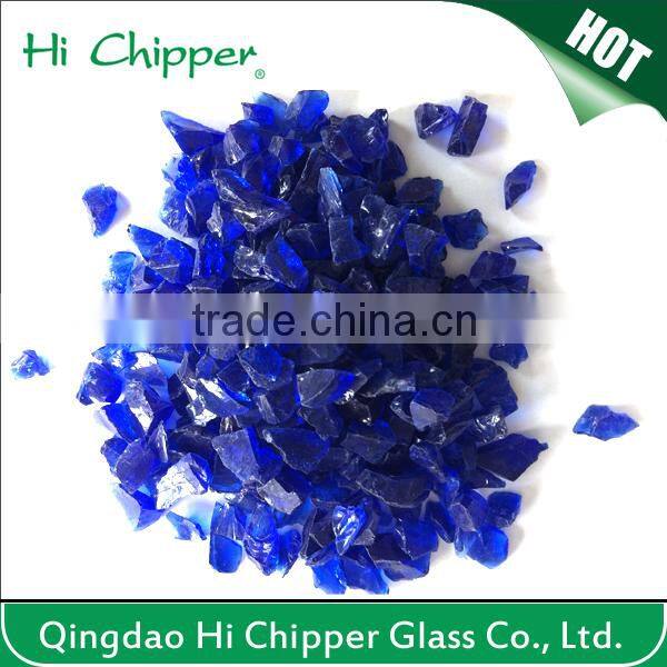 Fireplace decoration colored glass stone