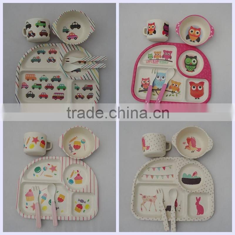 Eco-friendly kids dinnerware set- Cartoon design
