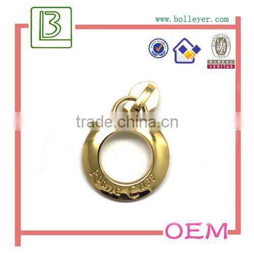 custom logo metal zipper pull and slider