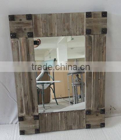 Hand carved decorative wood mirror frame