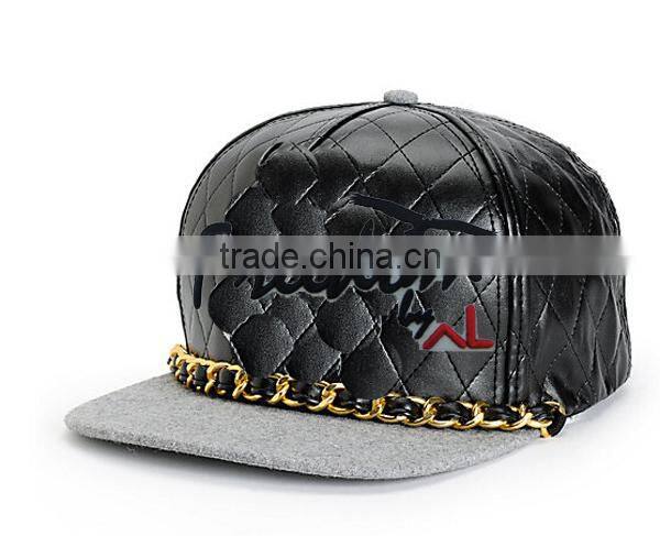 leather snapback hat/leather hat straps