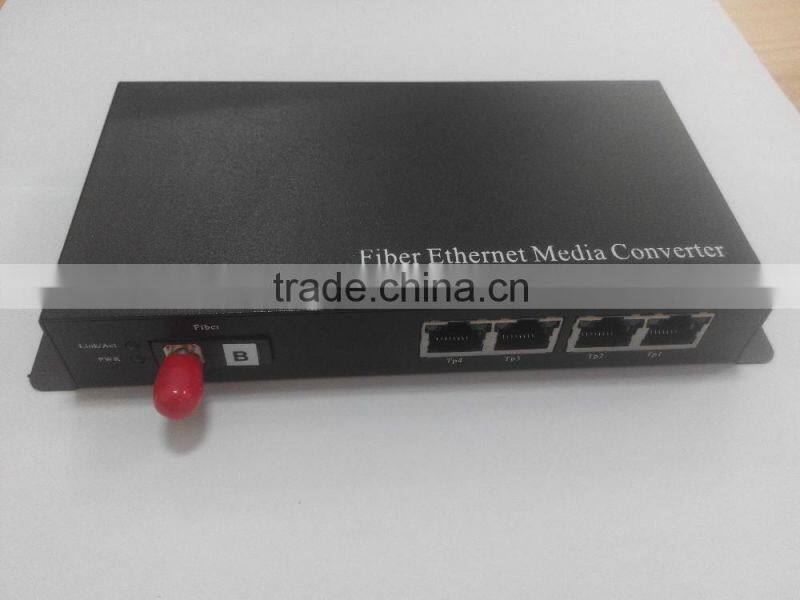 1Fiber 4RJ45 ST Fiber Media Converter