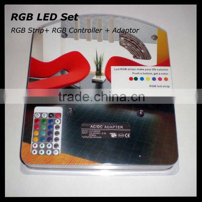 waterproof rgb led flexible strip 5m kit/set 12V