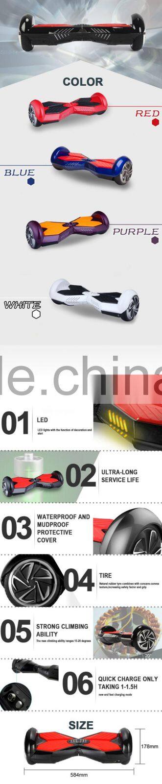 wholesale hoverboard with UL certification charger and battery all black 8 inch hoverboard