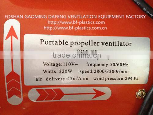 250mm 10" 110 volt industrial portable exhaust fan with Japanse plug