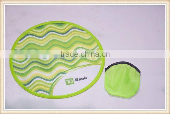Promotional foldup plastic frisbee
