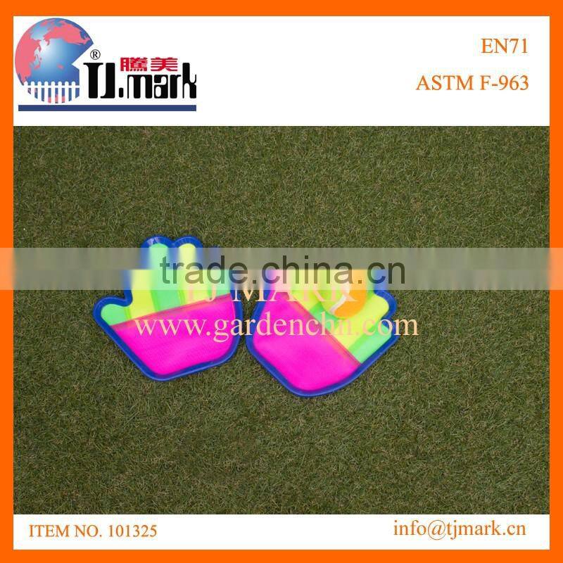 Best quality sport toy hand shape plastic racket catch ball game