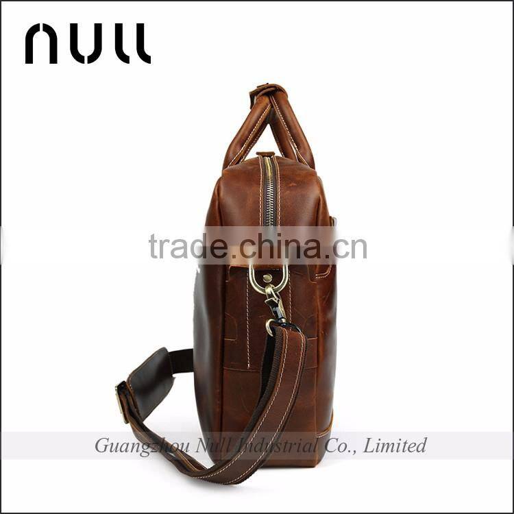 Men's Genuine Leather 15.6" Laptop Messenger Shoulder Bags Briefcase
