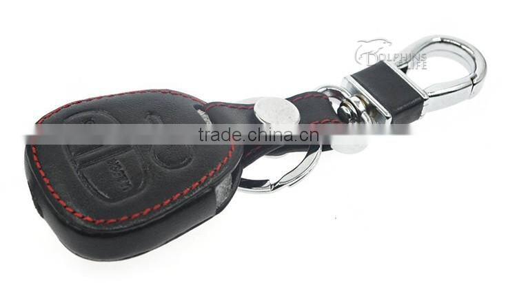 Car Leather Remote Key Cover Case For Mitsubishi Lancer Outlander ASX Pajero 3 button Insert Accessories