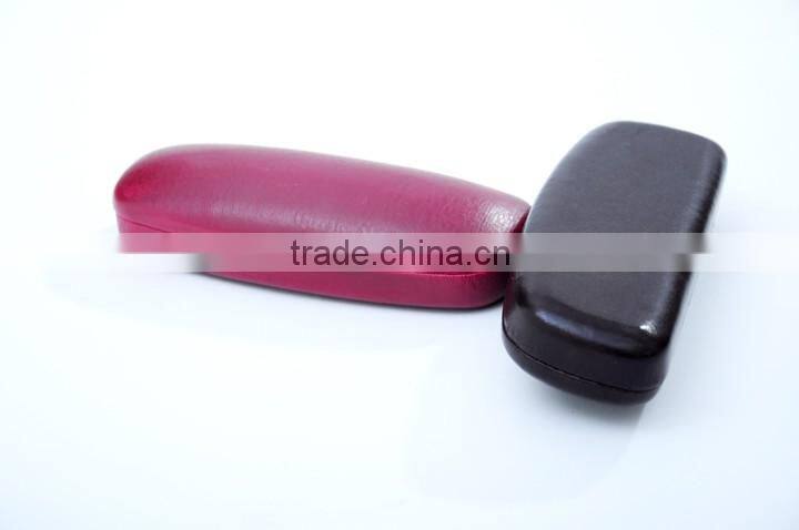 Calf leather portable hard reading glasses case