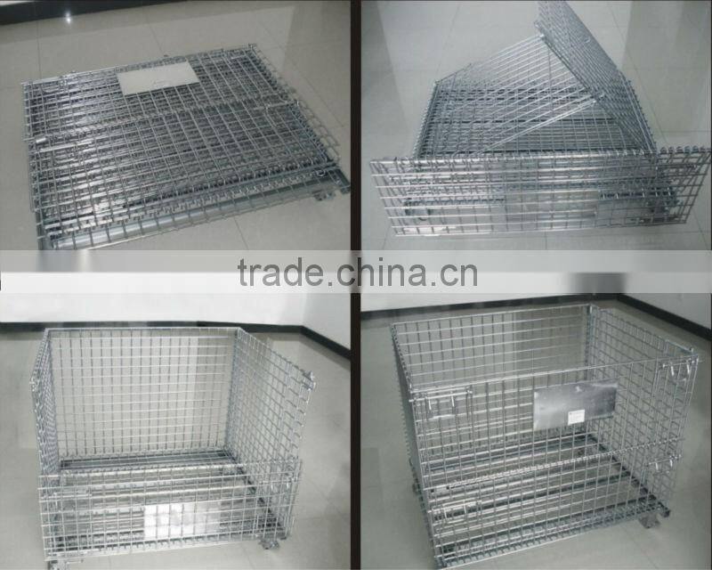 Foldable&Stackable Heavy Duty Wire Mesh Container