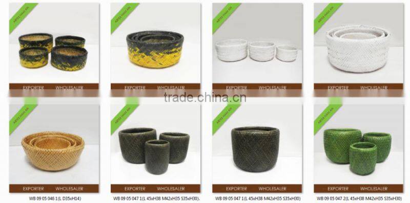 Gold supplier handmade bamboo hamper basket weaving in Vietnam