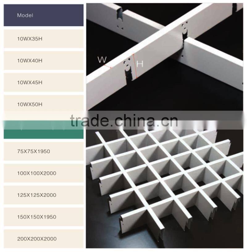 Weather Resistance Aluminum / Metal Open Grid Suspended Ceiling for Shopping Hall