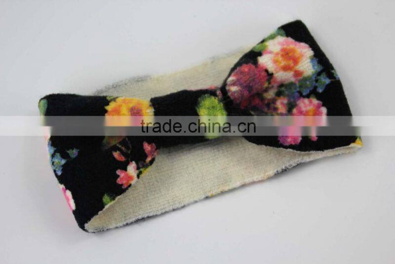 cheap floral print fabric korean baby headband kids headbands