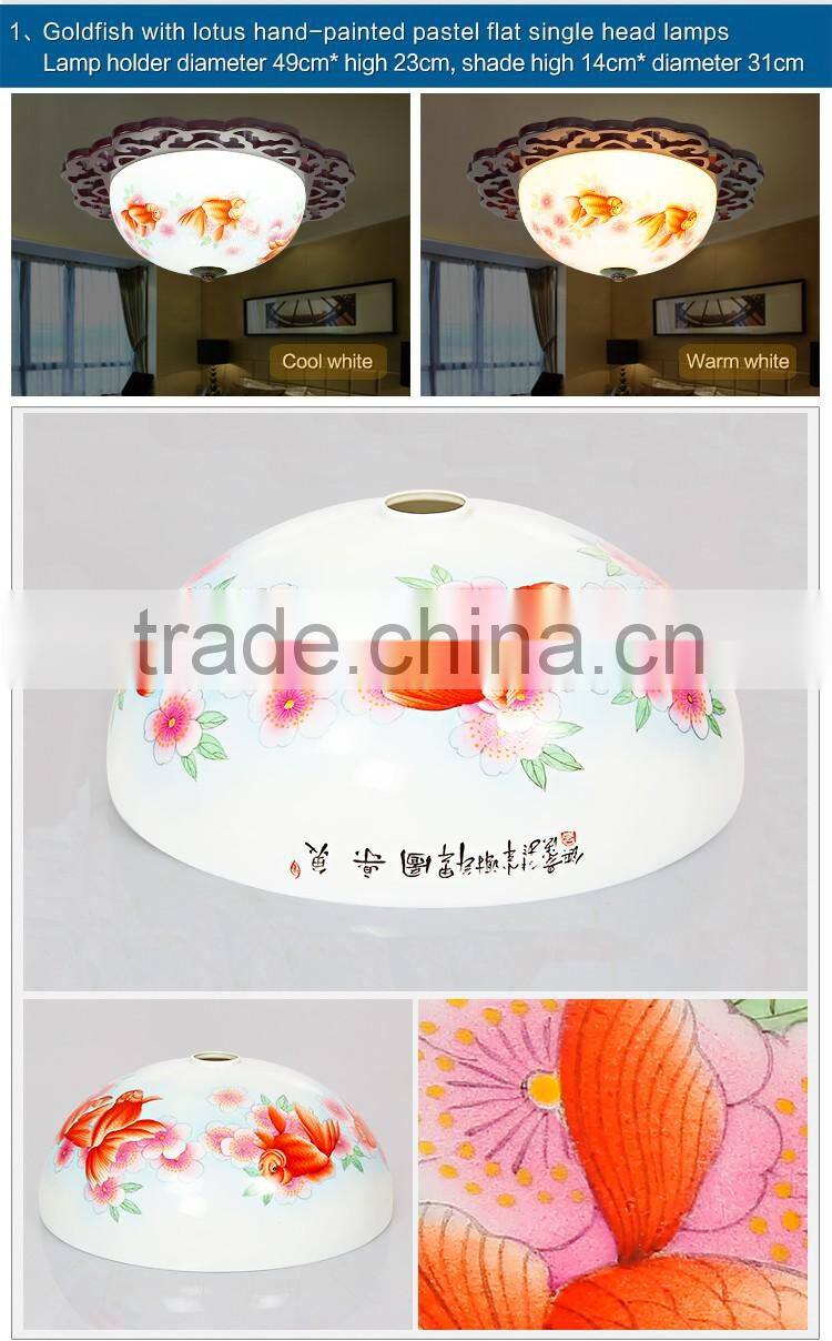 Vintage LED ceramic wood interior decoration led pendant hanging chandelier celling light home light company lights